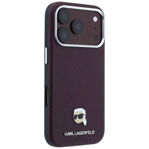 iPhone 18 Pro / 17 Pro bordové puzdro Karl Lagerfeld Grained Karl Head Metal MagSafe - 4