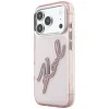 iPhone 18 Pro Max / 17 Pro Max ružové živicové puzdro Karl Lagerfeld IML Big Signature s kovovým rámom thumbnail