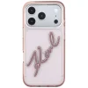 iPhone 18 Pro Max / 17 Pro Max ružové živicové puzdro Karl Lagerfeld IML Big Signature s kovovým rámom thumbnail