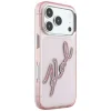 iPhone 18 Pro Max / 17 Pro Max ružové živicové puzdro Karl Lagerfeld IML Big Signature s kovovým rámom thumbnail