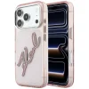 iPhone 18 Pro Max / 17 Pro Max ružové živicové puzdro Karl Lagerfeld IML Big Signature s kovovým rámom thumbnail