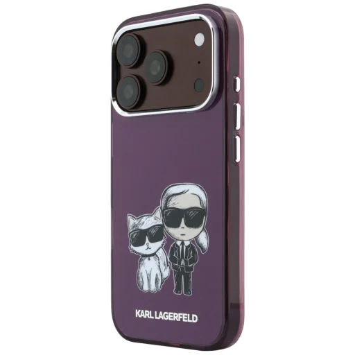 iPhone 18 Pro Max / 17 Pro Max zadný kryt, Karl Lagerfeld IML Karl&Choupette Bodies Sketch Print, kompatibilný s MagSafe, bordový - 2