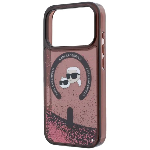 iPhone 18 Pro / 17 Pro bordové puzdro Karl Lagerfeld MagSafe s tekutými flitrami a podobizňou Karla a Choupette - 6