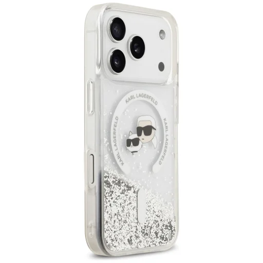 iPhone 18 Pro / 17 Pro priehľadný zadný kryt Karl Lagerfeld Liquid Glitter Karl & Choupette Heads MagSafe - 4