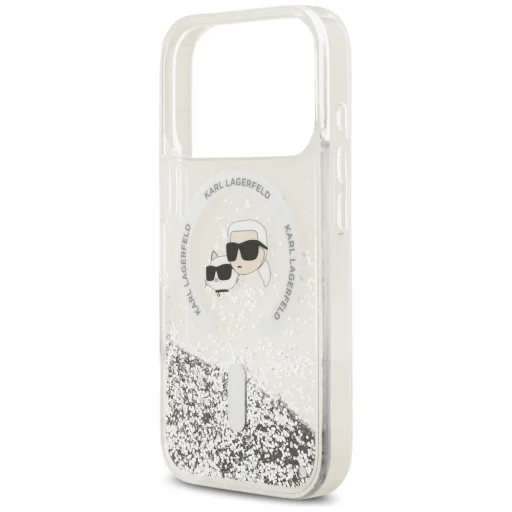 iPhone 18 Pro / 17 Pro priehľadný zadný kryt Karl Lagerfeld Liquid Glitter Karl & Choupette Heads MagSafe - 6