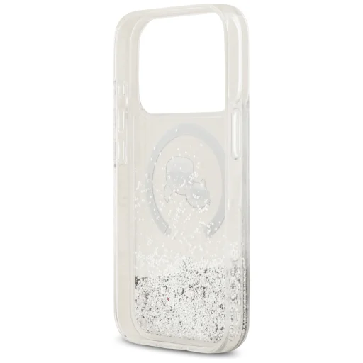 iPhone 18 Pro / 17 Pro priehľadný zadný kryt Karl Lagerfeld Liquid Glitter Karl & Choupette Heads MagSafe - 7