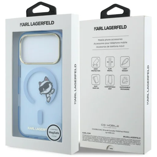 iPhone 18 Pro / iPhone 17 Pro svetlomodré puzdro Karl Lagerfeld Peekaboo Logo MagSafe - 8