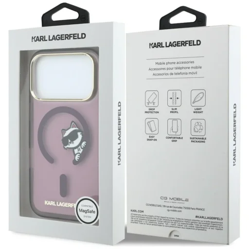 iPhone 18 Pro Max / iPhone 17 Pro Max bordový kryt Karl Lagerfeld Peekaboo Logo MagSafe - 8