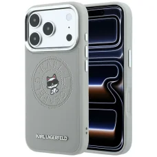 iPhone 18 Pro Max / iPhone 17 Pro Max Karl Lagerfeld Point & Choupette Sketch MagSafe zadný kryt, sivý