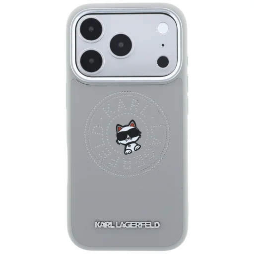 iPhone 18 Pro Max / iPhone 17 Pro Max Karl Lagerfeld Point & Choupette Sketch MagSafe zadný kryt, sivý - 3