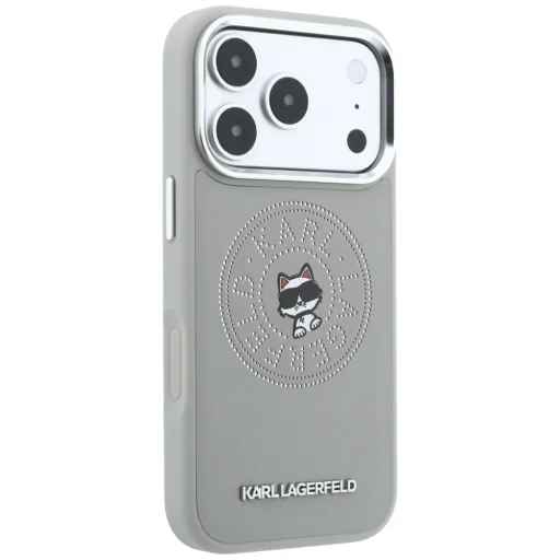 iPhone 18 Pro Max / iPhone 17 Pro Max Karl Lagerfeld Point & Choupette Sketch MagSafe zadný kryt, sivý - 4