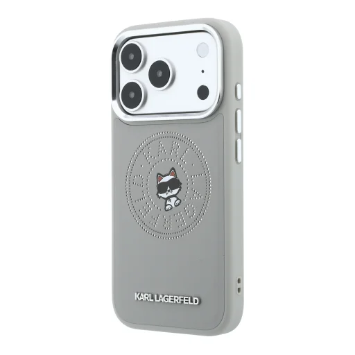 iPhone 18 Pro Max / iPhone 17 Pro Max Karl Lagerfeld Point & Choupette Sketch MagSafe zadný kryt, sivý - 11