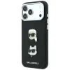 iPhone 18 Pro Max / iPhone 17 Pro Max Karl Lagerfeld Saffiano zadný kryt s motívmi hláv Karla a Choupette, nitmi a logom, čierny thumbnail