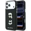 iPhone 18 Pro Max / iPhone 17 Pro Max Karl Lagerfeld Saffiano zadný kryt s motívmi hláv Karla a Choupette, nitmi a logom, čierny thumbnail