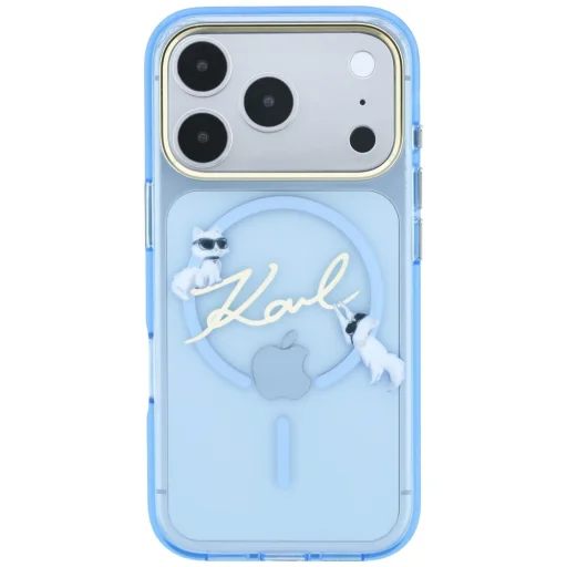 iPhone 18 Pro / 17 Pro svetlomodrý zadný kryt Karl Lagerfeld Script Logo MagSafe - 3