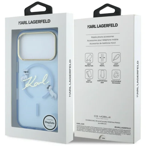 iPhone 18 Pro / 17 Pro svetlomodrý zadný kryt Karl Lagerfeld Script Logo MagSafe - 8