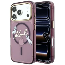 Bordové puzdro Karl Lagerfeld Script Logo MagSafe pre iPhone 18 Pro Max / iPhone 17 Pro Max