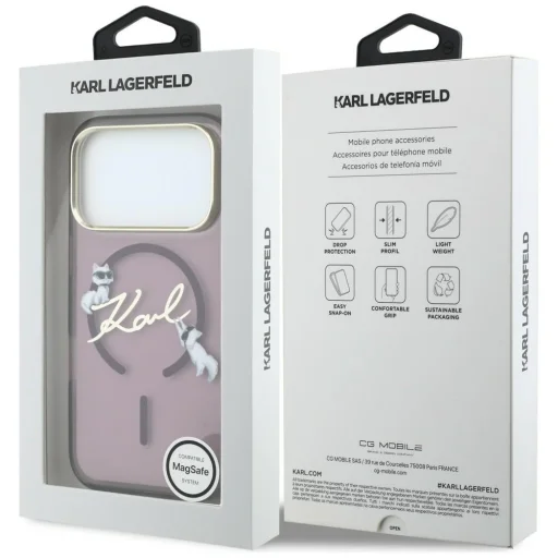 Bordové puzdro Karl Lagerfeld Script Logo MagSafe pre iPhone 18 Pro Max / iPhone 17 Pro Max - 8