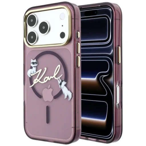 Bordové puzdro Karl Lagerfeld Script Logo MagSafe pre iPhone 18 Pro Max / iPhone 17 Pro Max - 1