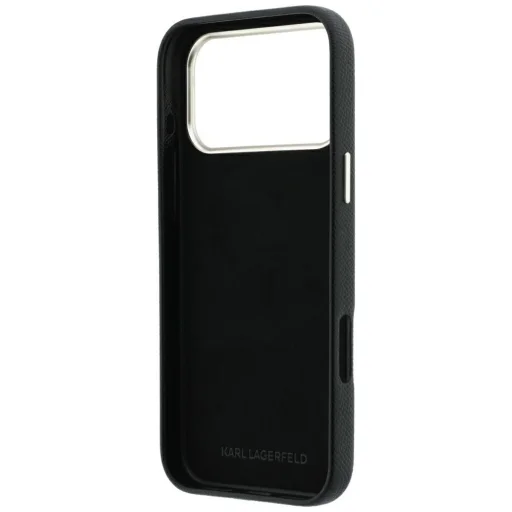 Čierny kryt Karl Lagerfeld pre iPhone 18 Pro Max / iPhone 17 Pro Max s hladkým povrchom a veľkým živicovým logom s podpisom - 7