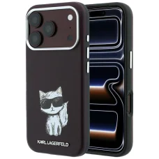 iPhone 18 Pro Max / 17 Pro Max Karl Lagerfeld Smooth Choupette Sketch MagSafe puzdro, bordové