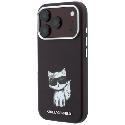 iPhone 18 Pro Max / 17 Pro Max Karl Lagerfeld Smooth Choupette Sketch MagSafe puzdro, bordové - 2