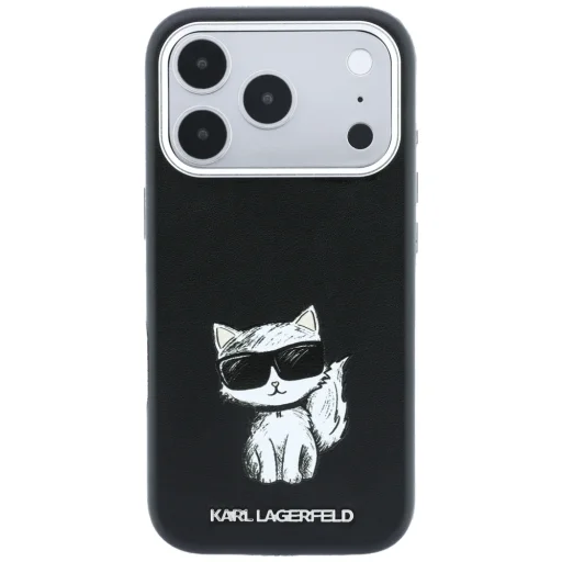 iPhone 18 Pro Max / 17 Pro Max čierne puzdro Karl Lagerfeld Smooth Choupette Sketch MagSafe - 3