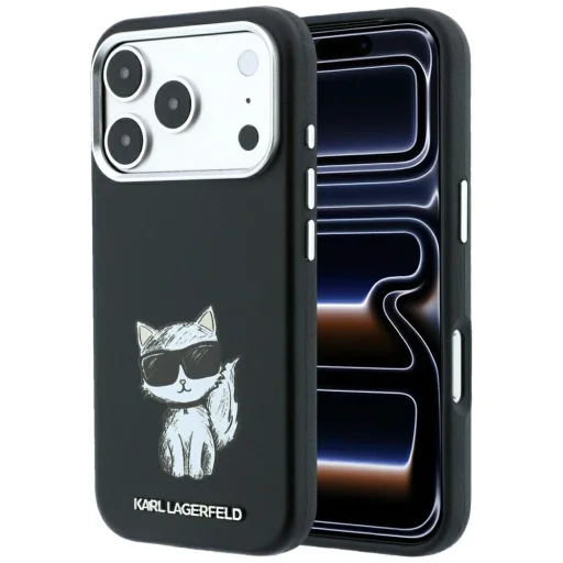 iPhone 18 Pro Max / 17 Pro Max čierne puzdro Karl Lagerfeld Smooth Choupette Sketch MagSafe - 1