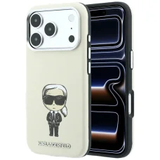 iPhone 18 Pro Max / iPhone 17 Pro Max béžový Karl Lagerfeld Smooth Ikonik Sketch MagSafe kryt