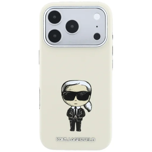 iPhone 18 Pro Max / iPhone 17 Pro Max béžový Karl Lagerfeld Smooth Ikonik Sketch MagSafe kryt - 3