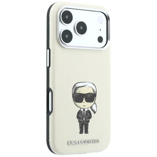iPhone 18 Pro Max / iPhone 17 Pro Max béžový Karl Lagerfeld Smooth Ikonik Sketch MagSafe kryt - 4