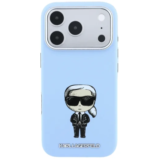 iPhone 18 Pro Max / 17 Pro Max Karl Lagerfeld Smooth Ikonik Sketch MagSafe kryt, svetlomodrý - 3