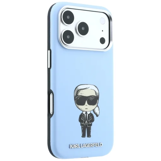 iPhone 18 Pro Max / 17 Pro Max Karl Lagerfeld Smooth Ikonik Sketch MagSafe kryt, svetlomodrý - 4