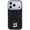 iPhone 18 Pro / 17 Pro čierny Karl Lagerfeld zadný kryt s hlavou Choupette MagSafe s prstencovým stojanom otočným o 360° thumbnail