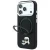 iPhone 18 Pro / 17 Pro čierny Karl Lagerfeld Ring Stand 360 Karl & Choupette Heads Pin MagSafe zadný kryt thumbnail