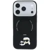 iPhone 18 Pro / 17 Pro čierny Karl Lagerfeld Ring Stand 360 Karl & Choupette Heads Pin MagSafe zadný kryt thumbnail