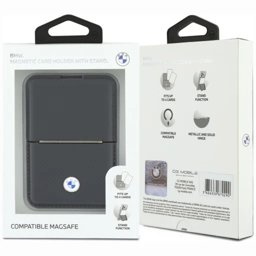 MagSafe magnetický držiak na karty BMW Carbon Metal Logos, antracit - 6