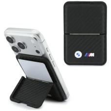 MagSafe magnetický držiak na karty a stojan BMW M Carbon Metal Logos, čierny