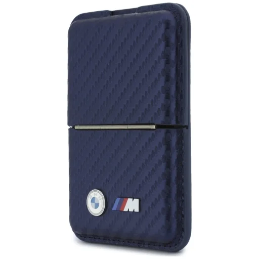 BMW M Carbon Metal Logos MagSafe peňaženka na karty a stojan, tmavomodrá - 3