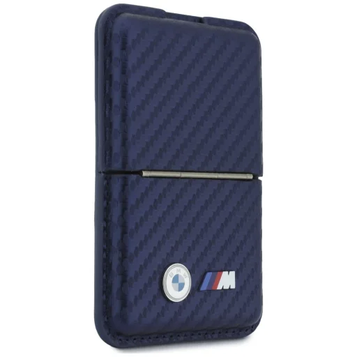 BMW M Carbon Metal Logos MagSafe peňaženka na karty a stojan, tmavomodrá - 4