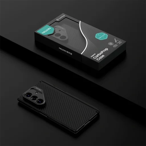  Samsung Galaxy Z Fold7 fekete Nillkin CarboProp Magnetic védőtok kameravédővel és S Pen-tartóval - 7