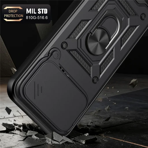  Xiaomi Poco F9 Ultra kék Techsuit CamShield védőtok gyűrűs állvánnyal - 4