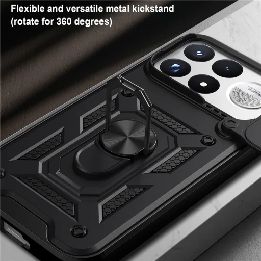  Xiaomi Poco F9 Ultra kék Techsuit CamShield védőtok gyűrűs állvánnyal - 5