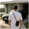 Audi A6 Synthetic Leather D2 univerzálne koženkové puzdro na telefón, čierne thumbnail