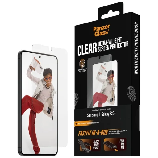 Samsung Galaxy S26+ ochranné tvrdené sklo – PanzerGlass Ultra-Wide Fit FastFit - 5