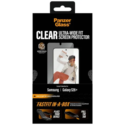 Samsung Galaxy S26+ ochranné tvrdené sklo – PanzerGlass Ultra-Wide Fit FastFit - 6