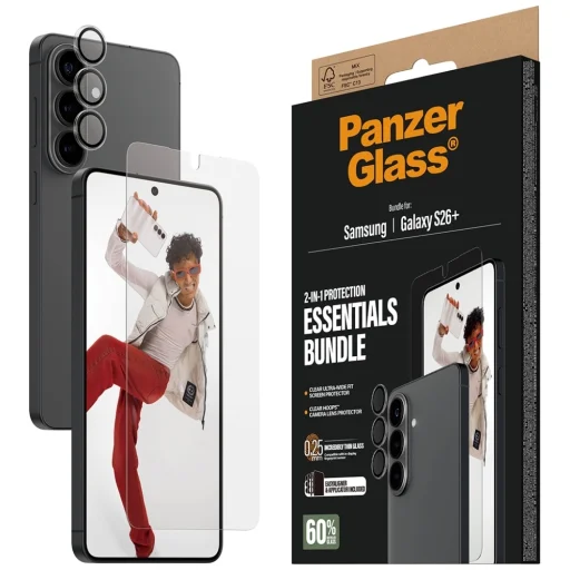 Samsung Galaxy S26+ hnedá sada PanzerGlass Hoops 2 v 1 na ochranu displeja a fotoaparátu, s ultraširokým prispôsobením - 5