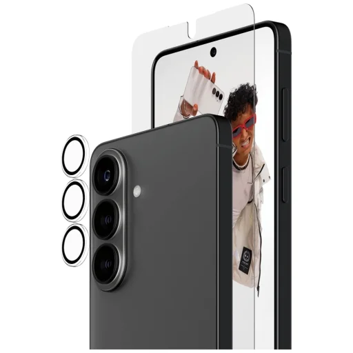 Samsung Galaxy S26+ hnedá sada PanzerGlass Hoops 2 v 1 na ochranu displeja a fotoaparátu, s ultraširokým prispôsobením - 2