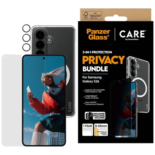 Samsung Galaxy S26 CARE by PanzerGlass 3 az 1-ben betekintésgátló védőszett - 1