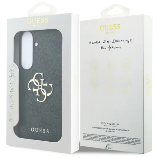Samsung Galaxy S26 FE čierny Guess 4G kožený pevný kryt s kovovým logom - 7